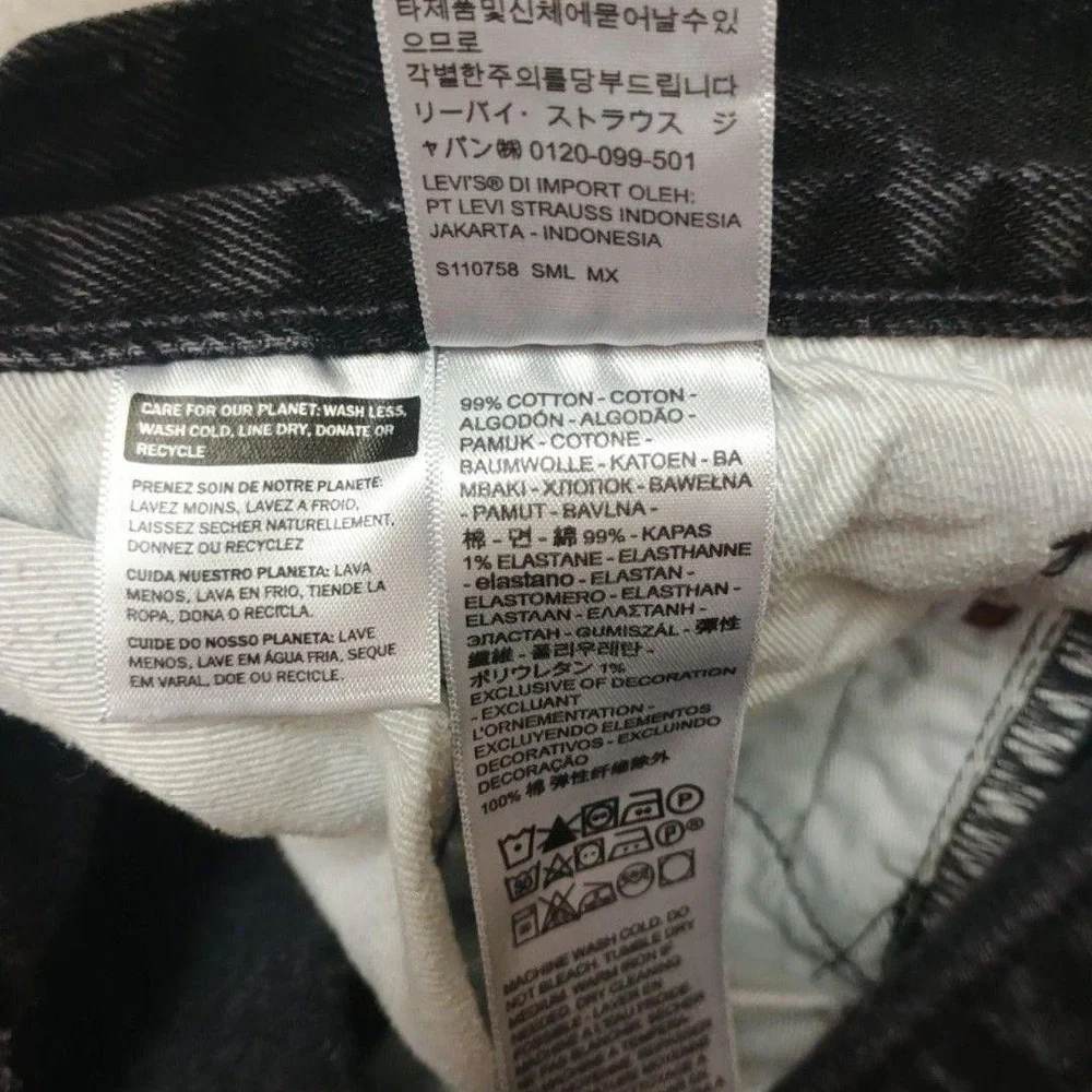 Levis 501 Premium 93 Jeans Mens 28x30 Black Straight Classic Button Fly School